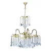 Hivvago Two Tier Crystal And Gold Hanging Chandelier Light In Gold