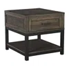 Hivvago Two Tone Wooden End Table With 1 Drawer And Metal Base, Brown And Black In Brown