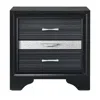 Hivvago Two Tone Wooden Nightstand With Three Drawers, Black And Silver In Black