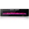 Hivvago Ultra-thin Electric Fireplace With Decorative Crystals