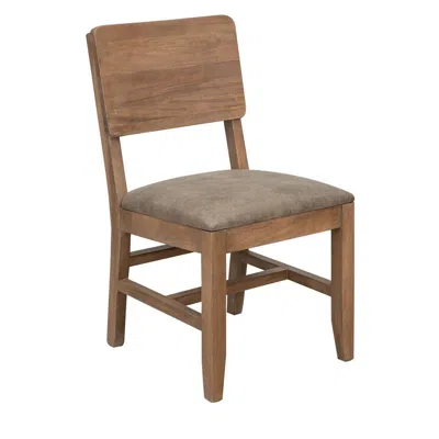 Hivvago Umey 20 Inch Dining Side Chair Set Of 2, Solid Wood, Brown, Faux Leather