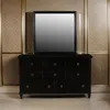 Hivvago Umi 39 X 39 Dresser Mirror, Molded Design Solid Wood Black Square Frame