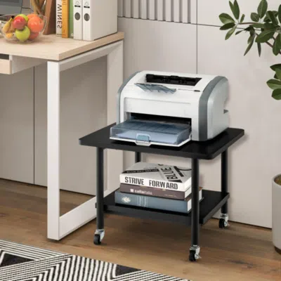 Hivvago Under Desk Printer Stand With 4 Wheels And Locking Mechanism-black