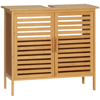 Hivvago Under Sink Bamboo Cabinet Freestanding Bathroom Storage