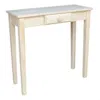 Hivvago Unfinished Wood Writing Desk Laptop Tablet Sofa Table Entryway Bedroom In White