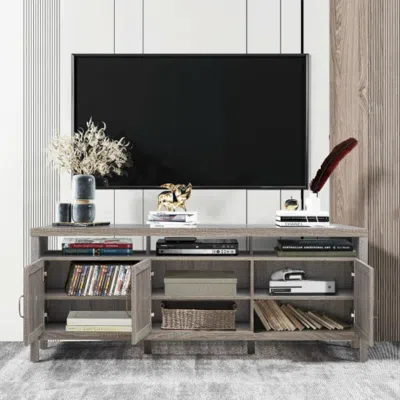 Hivvago Universal Tv Stand Entertainment Media Center For Tv's Up To 65 Inch-gray