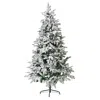 Hivvago Snow Flocked 8ft Christmas Tree With Pe Pvc Mixed Branches And Sturdy Metal Base In Gray