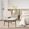 Hivvago Upholstered Accent Chair Sherpa Reading Chair With Sponge Padding-beige