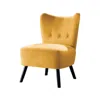 Hivvago Upholstered Armless Accent Chair With Flared Back And Button Tufting, Yellow