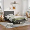 Hivvago Upholstered Bed Base With Button Stitched Headboard