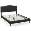 Hivvago Upholstered Bed Frame With Nailhead Trim Headboard