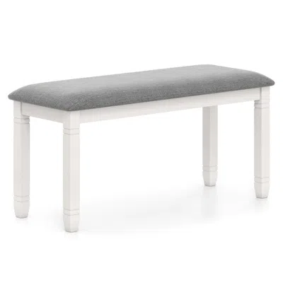 Hivvago Upholstered Bedroom Bench With Padded Seat And Solid Wood Legs-gray
