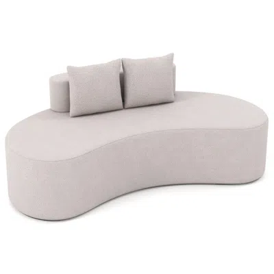 Hivvago Upholstered Curved Sofa With 2 Cozy Pillows In Gray