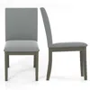 Hivvago Upholstered Dining Chairs Set Of 2 With Rubber Wood Legs And High Back In Gray