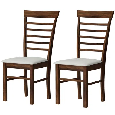 Hivvago Upholstered Kitchen Chairs Set Of 2 With Wooden Frame