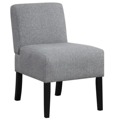 Hivvago Upholstered Living Room Chair With Rubber Wood Legs-dark Gray