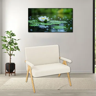 Hivvago Upholstered Loveseat Couch With Wooden Legs And Comfortable Armrests In White