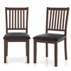 Hivvago Upholstered Modern Dining Chair Set Of 2 With Slanted High Backrest-brown