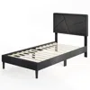 Hivvago Upholstered Platform Bed Frame With High Headboard In Black