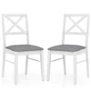Hivvago Upholstered Side Dining Chairs Set Of 2 With Rubber Wood Frame