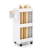 Hivvago Utility Trolley With Open Shelves And 3 Drawers-white