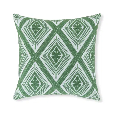 Hivvago Valey 16 Inch Accent Pillow Set Of 4, Indoor Outdoor, Diamond Green White