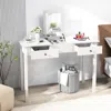 Hivvago Vanity Desk Makeup Dressing Table With Flip Top Mirror And Drawers-white