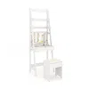 Hivvago Vanity Desk Set With Flip Top Mirror Hidden Storage Compartments And Cushioned Stool