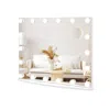 Hivvago Vanity Mirror With 18 Dimmable Led Bulbs And 3 Color Lighting Modes-white In Silver