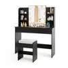 Hivvago Vanity Set With Lighted Mirror And Stool With Power Outlet