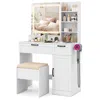 Hivvago Vanity Set With Mirror And 3 Lighting Modes And Adjustable Brightness-white In White