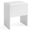 Hivvago Vanity Stool Flip Top Storage Stool With Soft Padded Seat In White