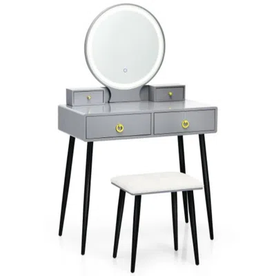 Hivvago Vanity Table Set With Mirror-gray
