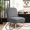 Hivvago Velvet Accent Armless Side Chair With Rubber Wood Legs For Bedroom-gray