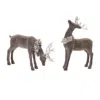 Hivvago Velvet Holiday Deer Figurine (set Of 2) In Brown