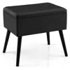 Hivvago Velvet Storage Ottoman With Solid Wood Legs For Living Room Bedroom In Black