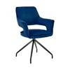 Hivvago Velvet Upholstered Contemporary Accent Chair, Black And Blue