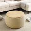 Hivvago Versatile Round Storage Ottoman 2 In 1 End Table