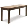 Hivvago Vilo Dining Bench, 42 Inch, Rich Brown Wood Seat, Black Tapered Legs