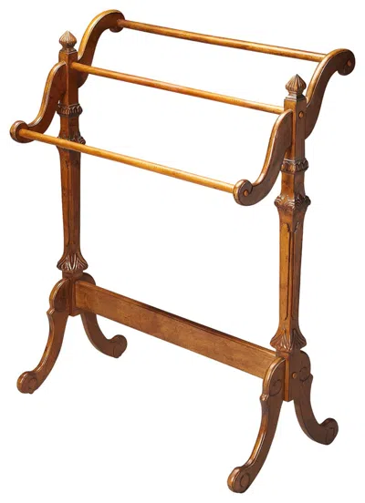 Hivvago Vintage Oak Blanket Stand In Brown