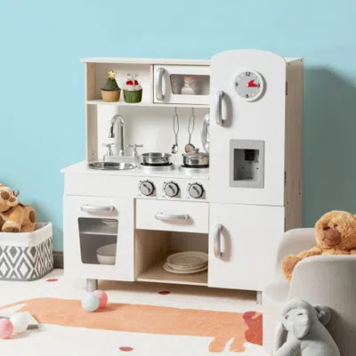 Hivvago Vintage Play Kitchen Pretend Kids Cooking Playset Toys With Water Dispense
