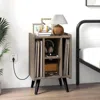 Hivvago Vinyl Record Storage Turntable Stand With 4 Open Shelves-gray