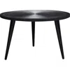 Hivvago Vio 29 Inch Round Coffee Table, Embossed Surface Patterning, Black Wood In Black