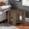 Hivvago Wain Side End Table, Wireless Charging, Rectangular 24 Inch Brown Wood In Brown