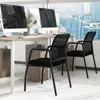 Hivvago Waiting Room Chair Set Of 2 Office Guest Chairs With Ergonomic Mesh Backrest-black