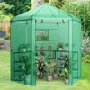 Hivvago Walk-in Hexagonal Greenhouse With Pe Cover And Metal Frame
