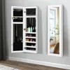 Hivvago Wall And Door Mirrored Jewelry Cabinet With Led Light