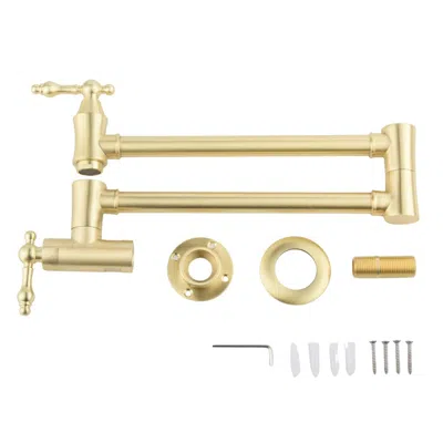Hivvago Wall Mount Pot Filler Faucet - Gold
