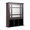 Hivvago Wall Mounted And Mirrored Bathroom Cabinet-brown