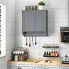 Hivvago Wall Mounted Bathroom Storage Medicine Cabinet With Towel Bar-gray